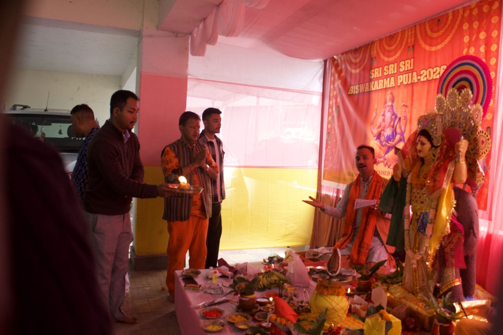 Biswakarma Puja in the morning