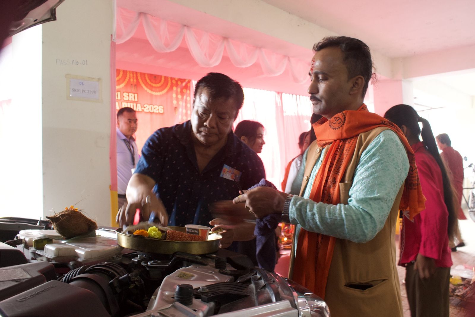 Offerings at the puja
