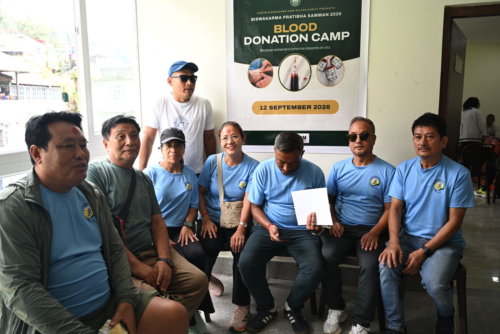 Running groups at the blood donation camp