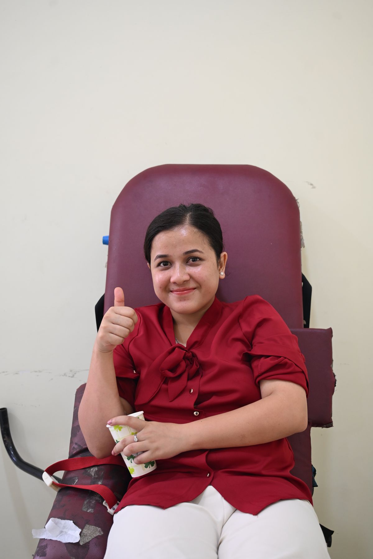 A donor after giving blood
