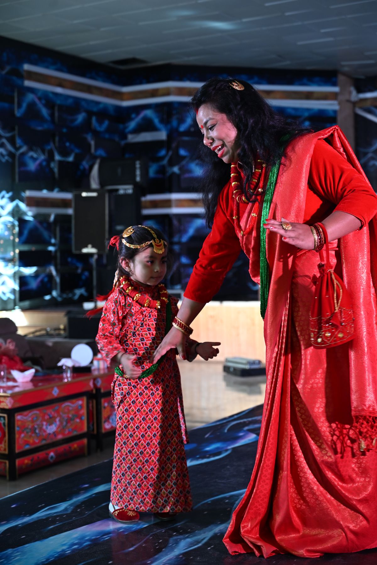 A mother and her child on the ramp