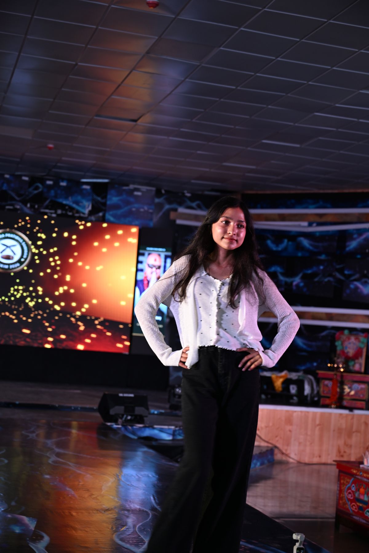 A contestant on the ramp