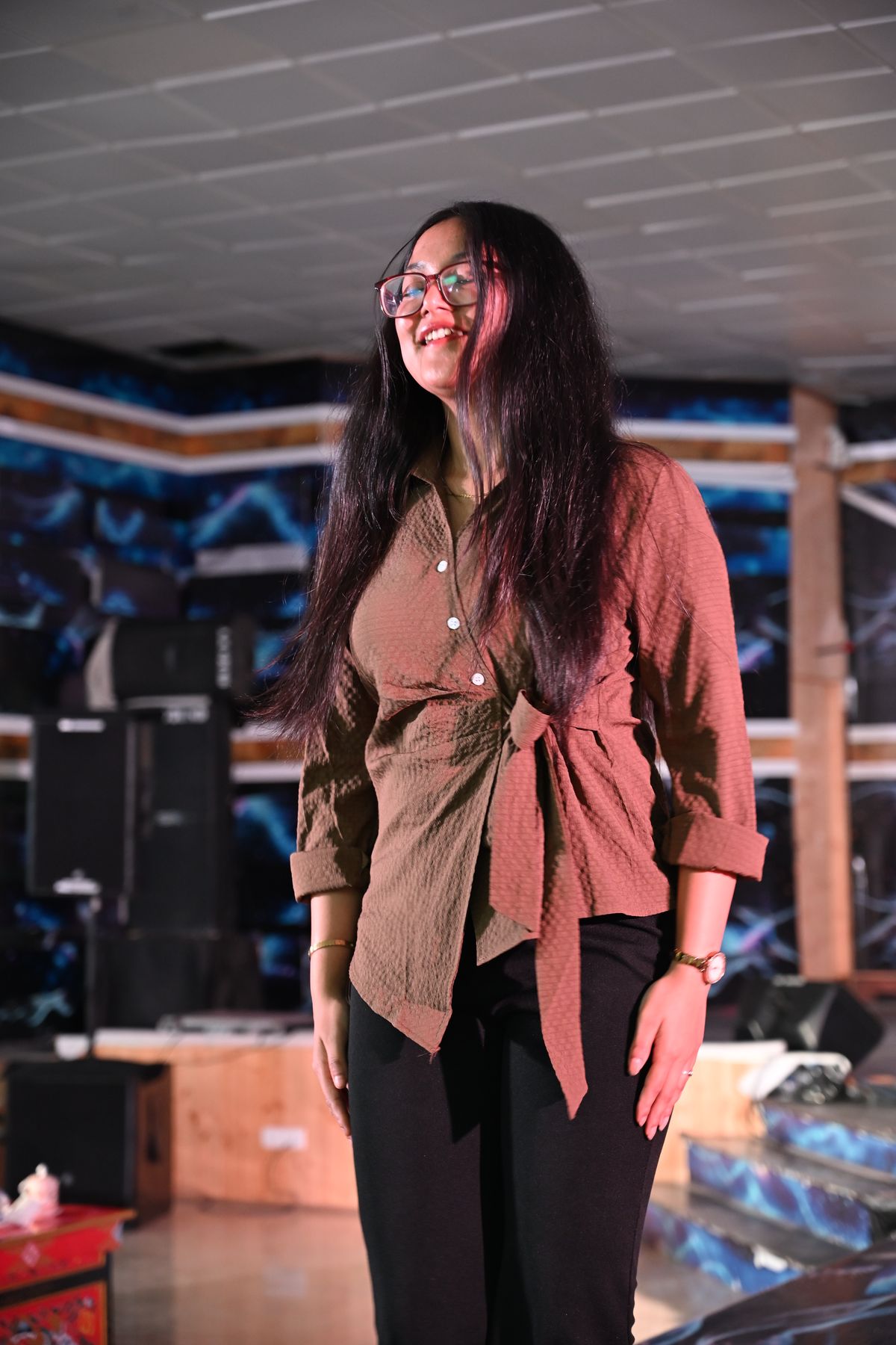 A contestant on the ramp
